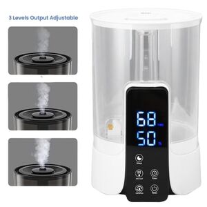 White Humidifier with Digital Display And Remote 6L Large
